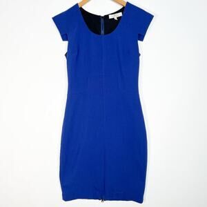 Robert Rodriguez Blue Cap Sleeves Sheath Dress